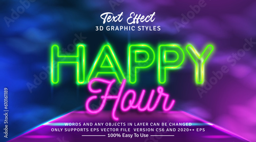 Happy Hour Letters Editable Text Effect