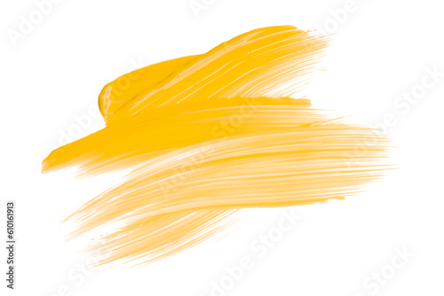 Shiny yellow brush watercolor painting isolated on transparent background. watercolor png