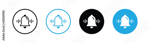 notification bell icon set. new message, alarm and ringing bell icon symbol sign collections, vector illustration
