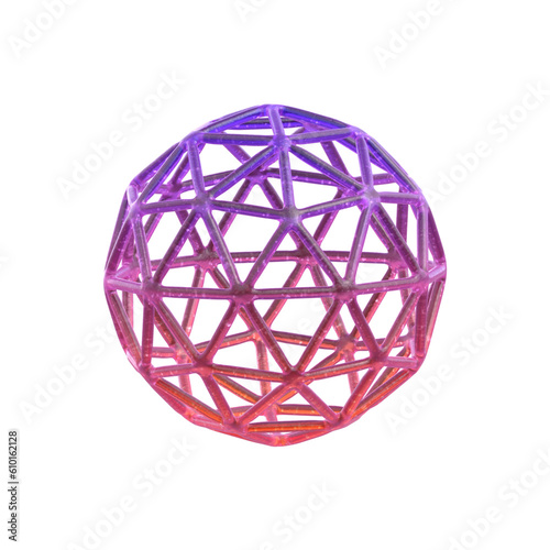 3d Rendering - Gradient Glass Abstract Geometric Object