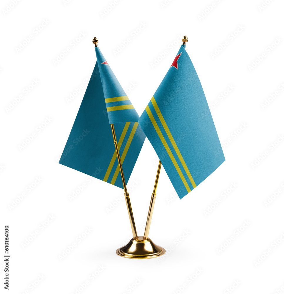 Small national flags of the Aruba on a white background Small national flags of the Aruba on a white background