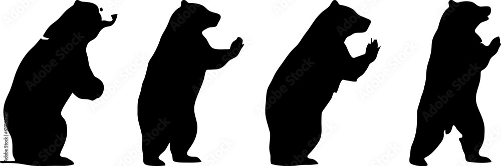 cute standing bear silhouettes cute standing bear silhouettes
