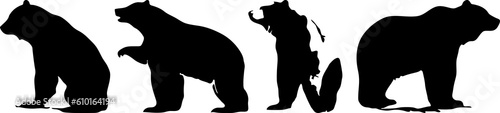 bear silhouettes for icon logo or sticker