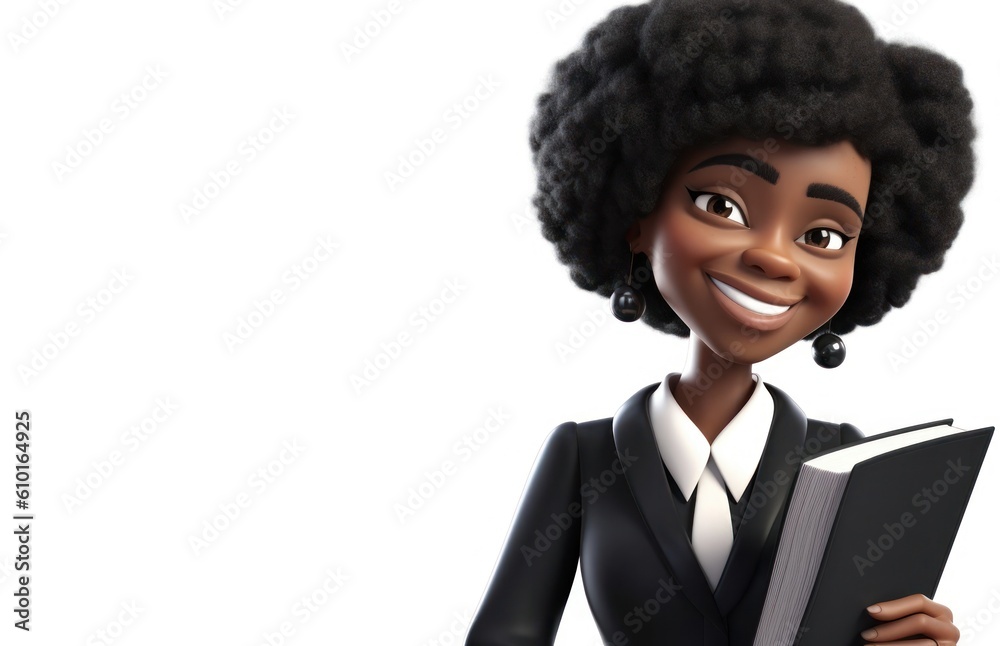 Black Woman Lawyer White Background Isolated Extremely Gorgeous With Copyspace Generative AI Black Woman Lawyer White Background Isolated Extremely Gorgeous With Copyspace Generative AI
