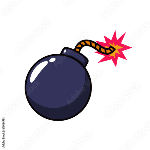 Bomb vector illustration in simple design isolated on white background. Bomb cartoon