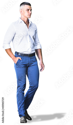 Portrait of a young man wearing shirt posing