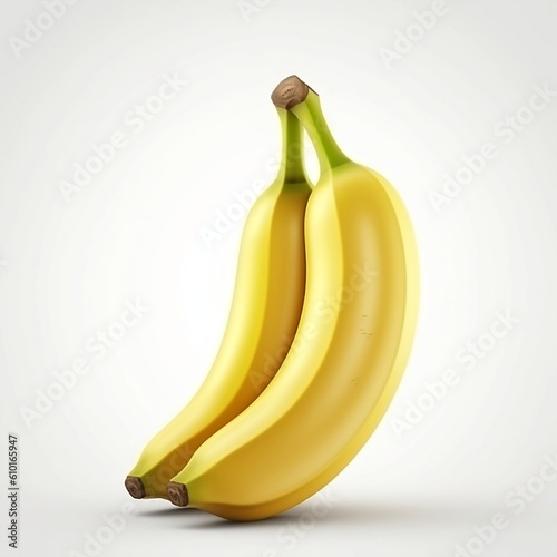 Bananas isolated on white background, Generative AI
