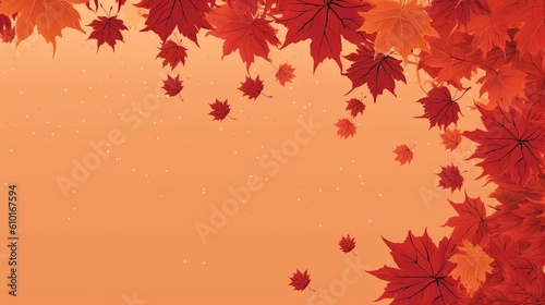 Maple leaf background with copy space. Generative AI.