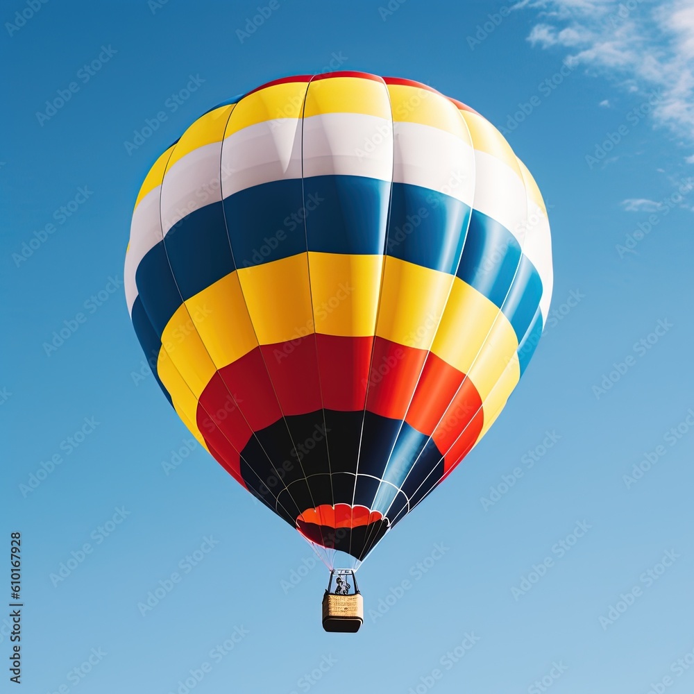 Obraz premium Colorful hot air balloon in the sky. Generative AI.