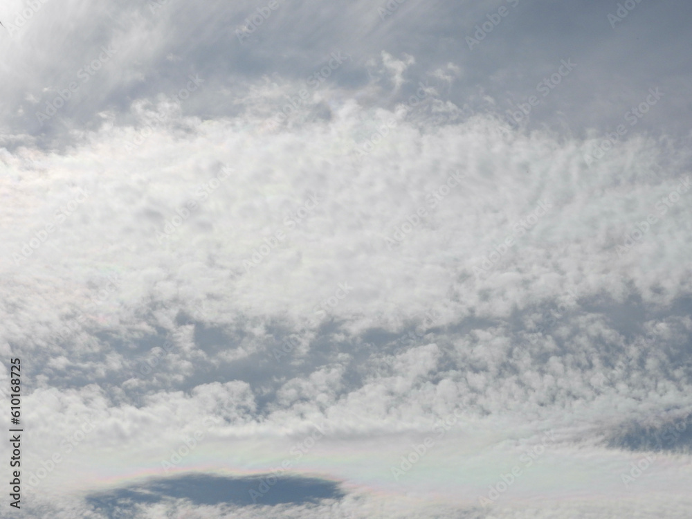 Cirrocumulus clouds in a pale sky