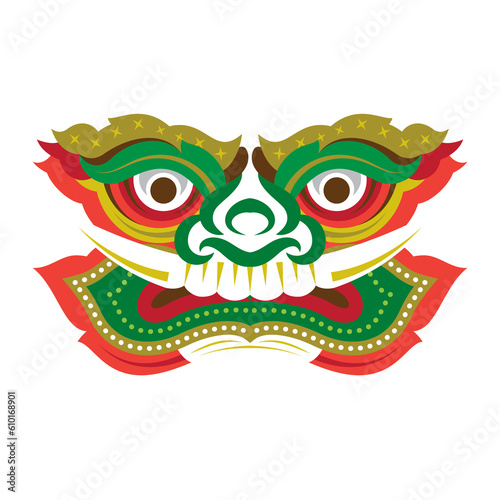thailand giant yak khon mask graphic pattern design element illustration for decorative,printing,web,document,presentation,etc photo