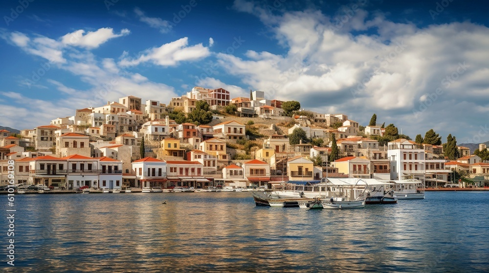 view of the port saronic islands generative ai