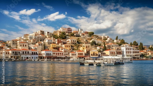 view of the port saronic islands generative ai © Scheidle-Design