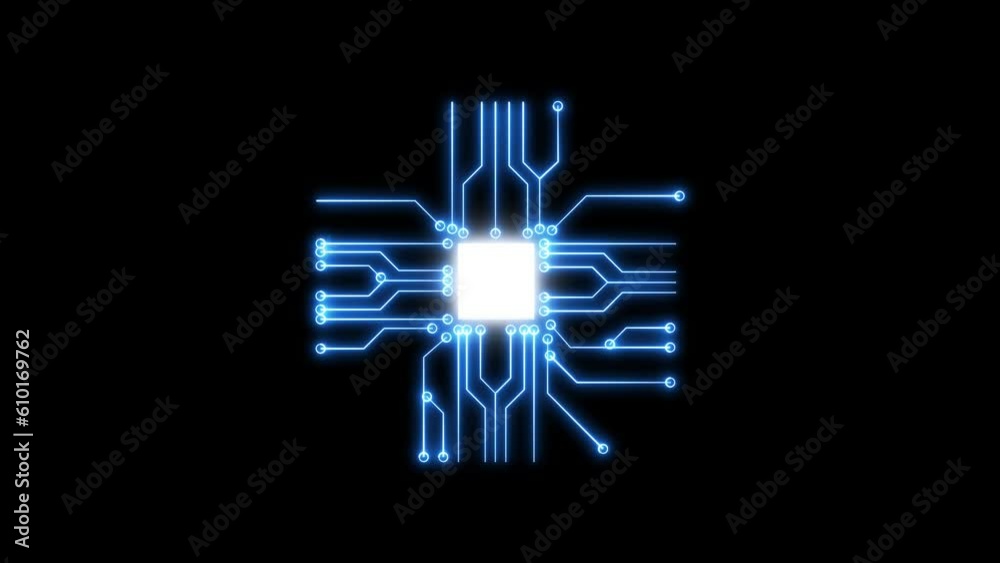 animation processor electric circuit line processor line board pcb ai ...