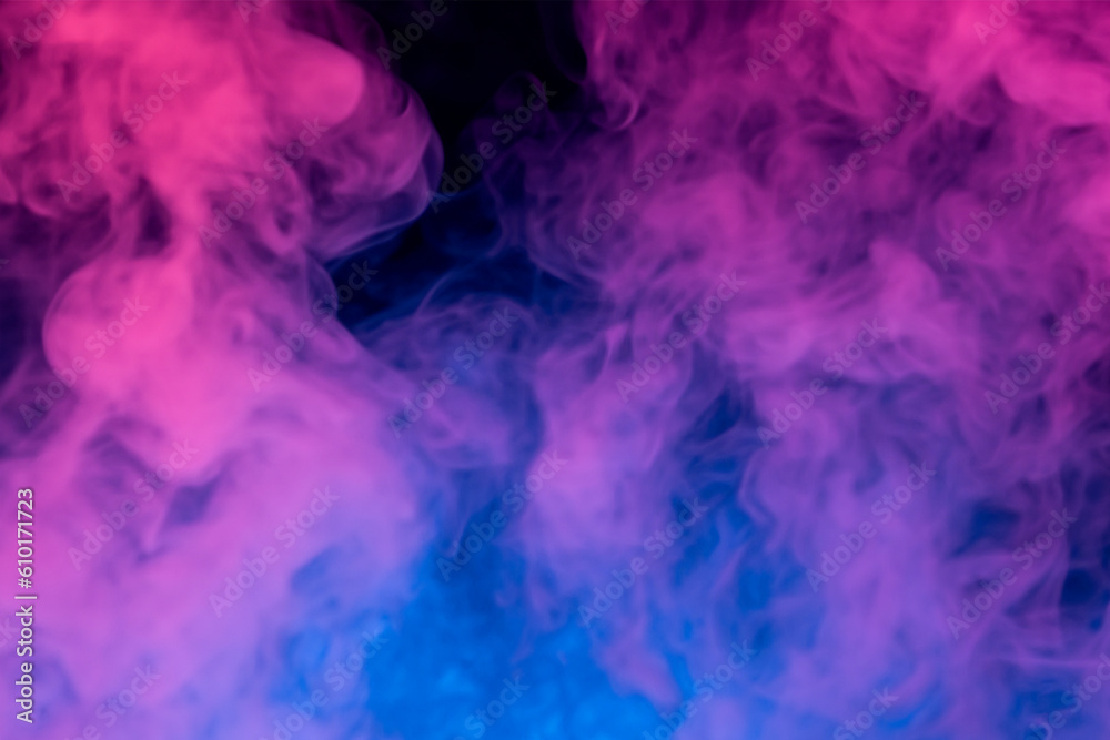 AI Generative atmospheric smoke puff cloud design elements on a dark background.
