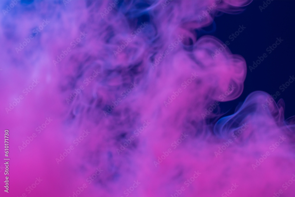 AI Generative atmospheric smoke puff cloud design elements on a dark background.