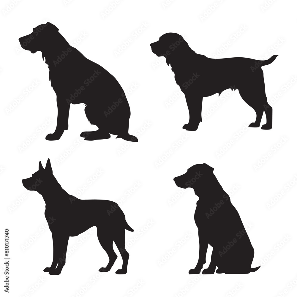 A silhouette of a dog