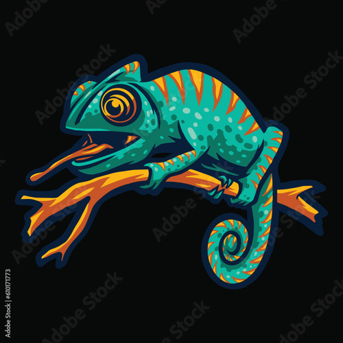 Chameleon Vector Design illustration Artwork
