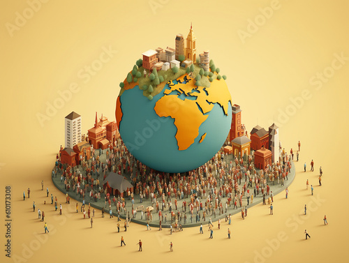 World Population Day Concept Illustration AI Generated