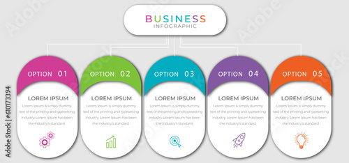 Tree steps modern business infographic template design
