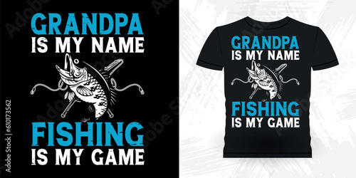 Dad Lover Father's Day Funny Fishing Fisherman Retro Vintage Fish T-shirt Design 