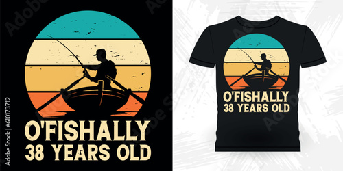 Funny Fishing Fisherman Retro Vintage Fish T-shirt Design 