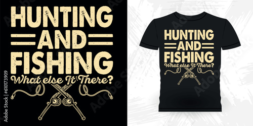 Hunting Funny Fishing Fisherman Retro Vintage Fish T-shirt Design 