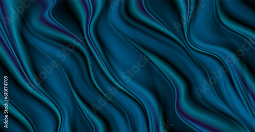 Abstract dark blue smooth liquid waves background. Vector graphic design