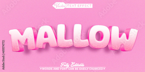 Cartoon Pink Sweet Mallow Editable Text Effect Template photo