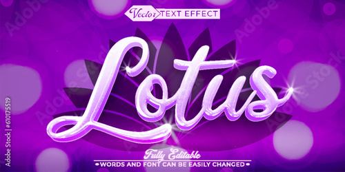 Pink Lotus Flower Vector Editable Text Effect Template