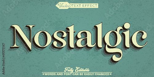 Vintage Nostalgic Editable Text Effect Template photo