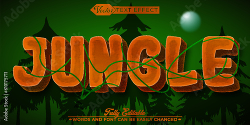 Ivy Wooden Jungle Vector Editable Text Effect Template