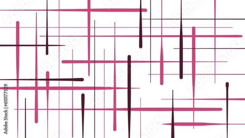 Abstract magenta lines, trendy wallpaper, contemporary art, crossing lines, white under layer, contrast, accent, tubes, industrial theme, change direction, geometrical, technical, crossing pipes