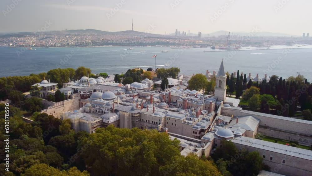 Awesome aerial view of the Topkapi Palace in Istanbul, Turkey