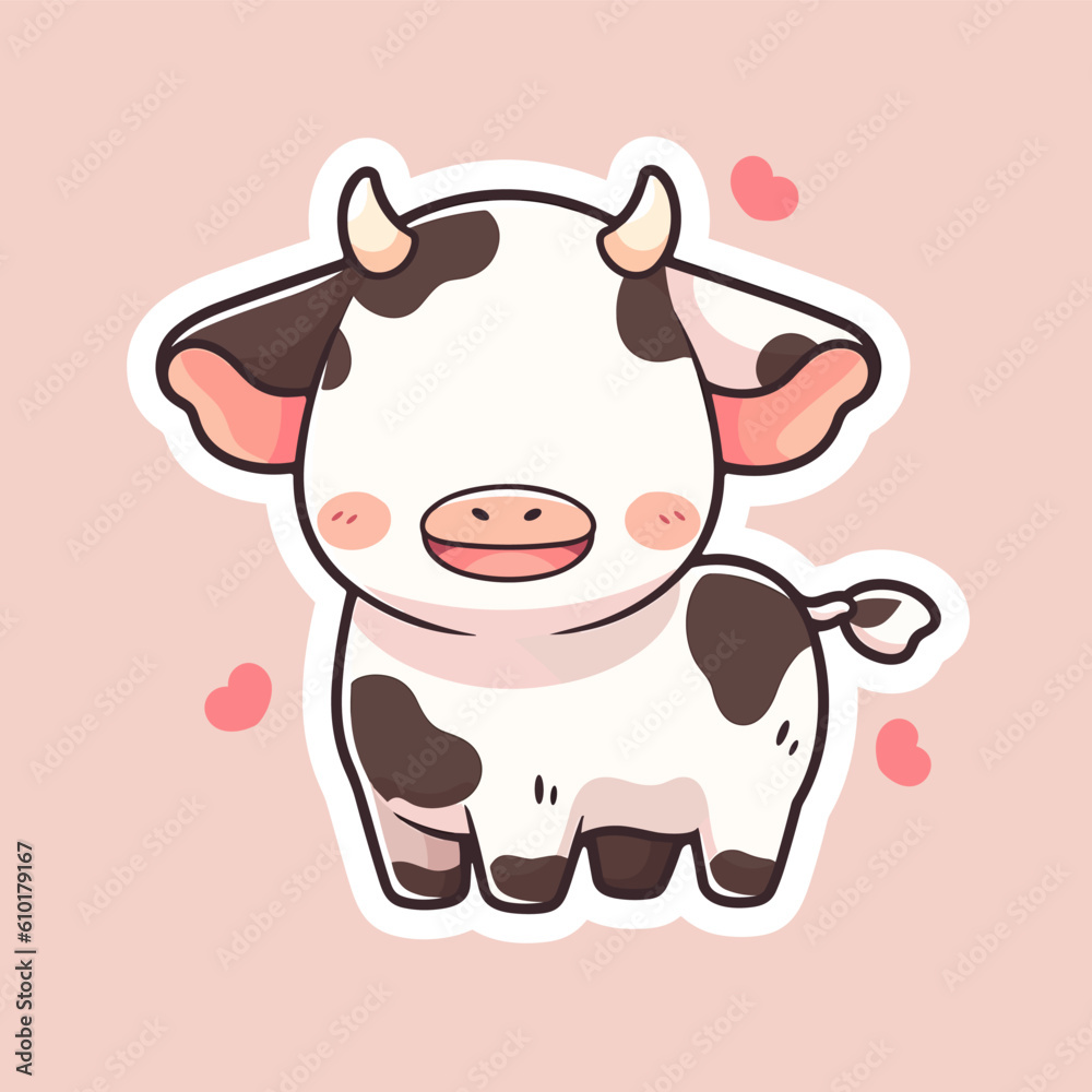 A happy, smiley-faced cow doll vector artwork A happy, smiley-faced cow doll vector artwork