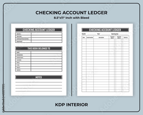 Checking Account Ledger Book for Business