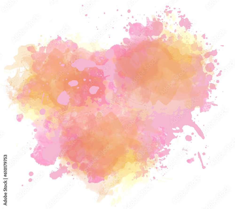 Heart Shaped Multi-color Paint Splatter