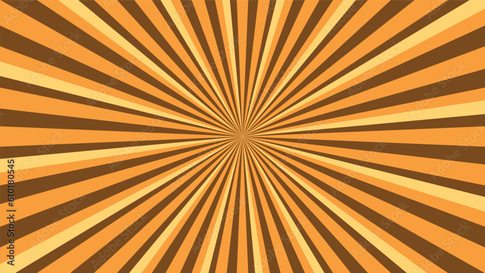Fototapeta premium abstract yellow and brown sunburst pattern background for modern graphic design element. shining ray cartoon with colorful for website banner wallpaper and poster card decoration