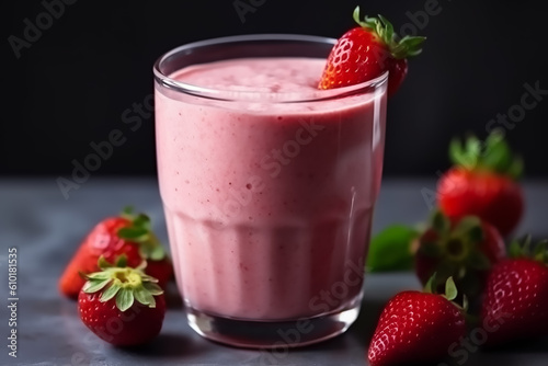 strawberry smoothie with strawberry