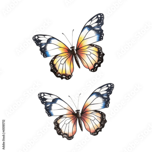 Assorted Butterfly Drawing Outline Aesthetic, Butterfly Vector Mix Color Unique Pattern, Butterfly Realistic Sketch Line art Hand Drawn  © Akbarudi