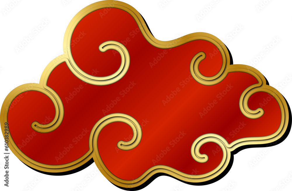 Red and Gold Asian Chinese Japanese Cloud Red and Gold Asian Chinese Japanese Cloud