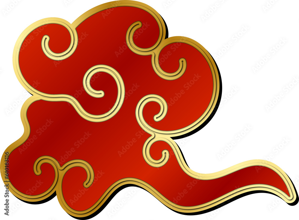 Red and Gold Asian Chinese Japanese Cloud Red and Gold Asian Chinese Japanese Cloud