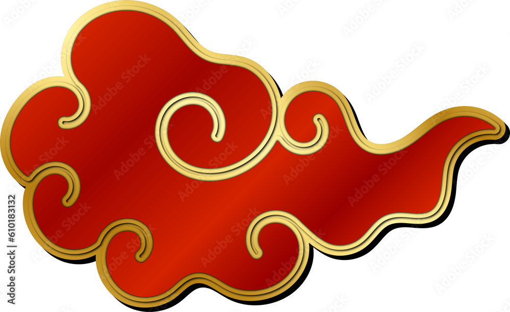 Red and Gold Asian Chinese Japanese Cloud Red and Gold Asian Chinese Japanese Cloud