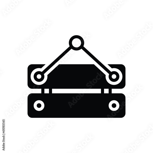 Black solid icon for hang 