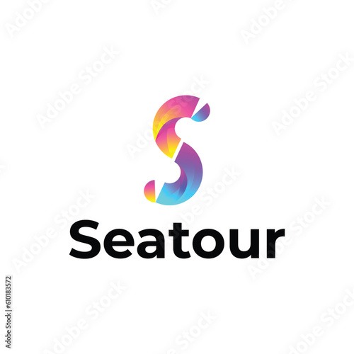 S letter modern 3d logo design