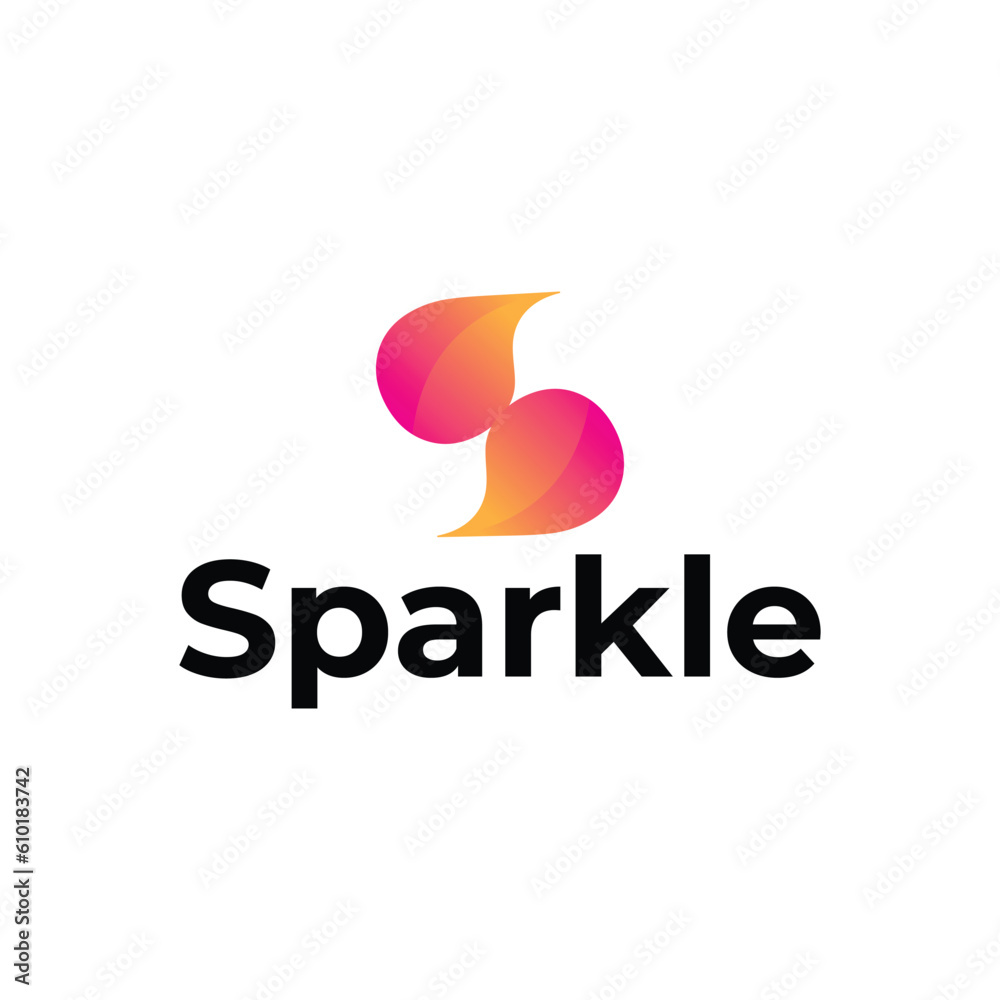 S letter modern 3d logo design