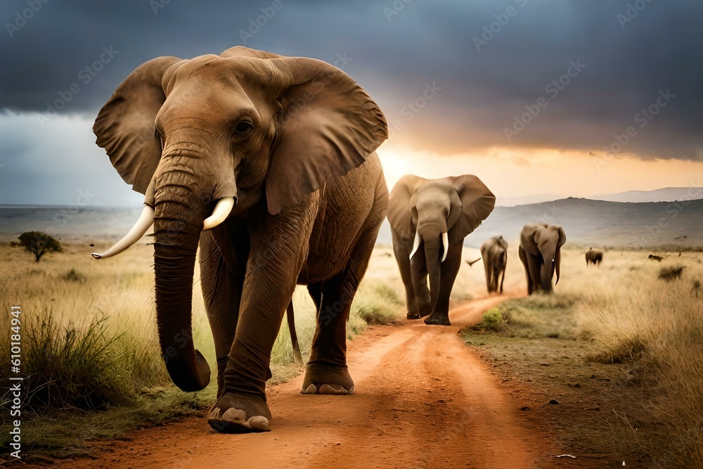 Obraz premium elephant in the by AI generating