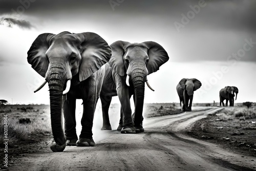 elephants in the wild by AI generating © Muzammil