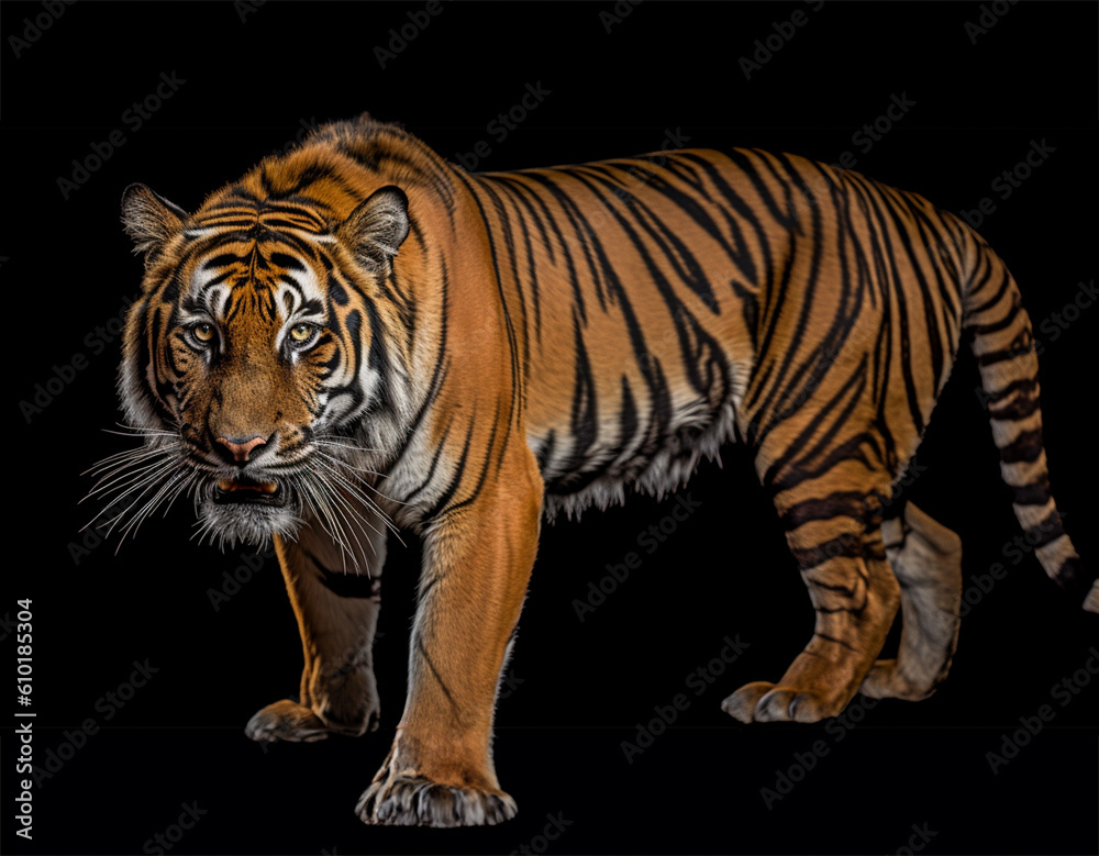 Fototapeta premium sumatran tiger isolated using Generative AI