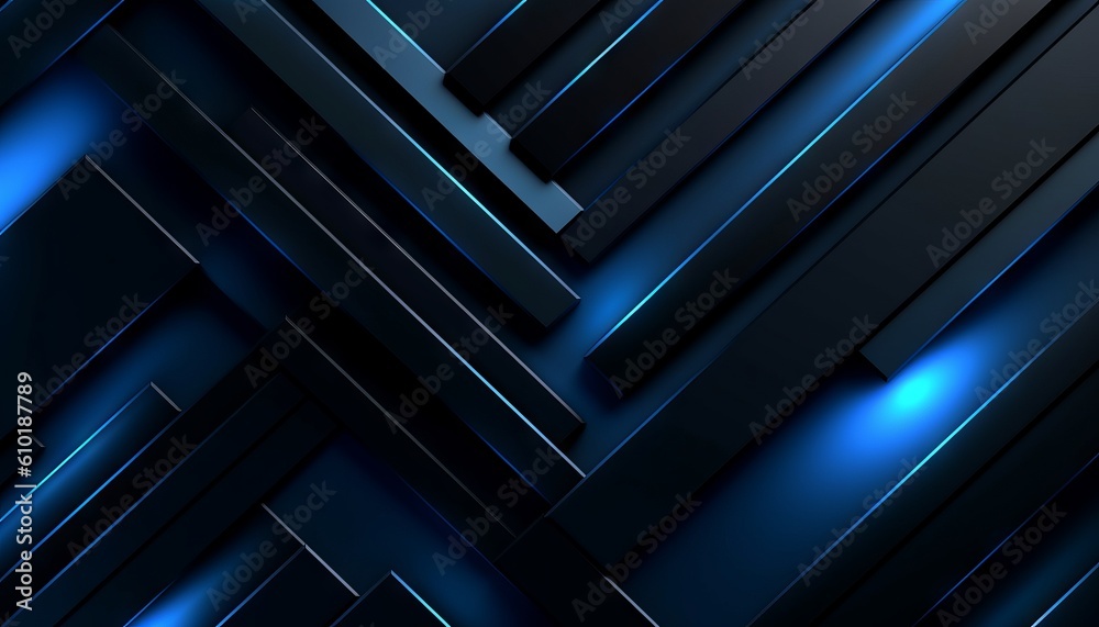 modern black and blue abstract background with a minimalistic design. Generative ai modern black and blue abstract background with a minimalistic design. Generative ai